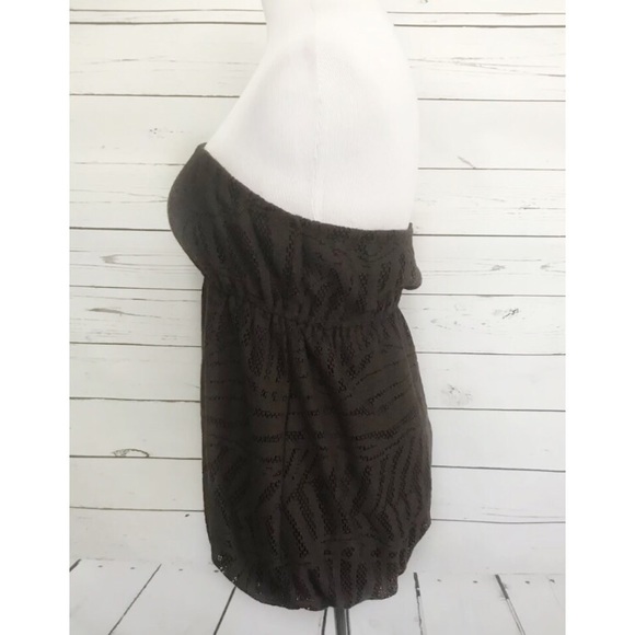 Vanity Small Tube Top Brown Strapless Boho - Picture 2 of 5